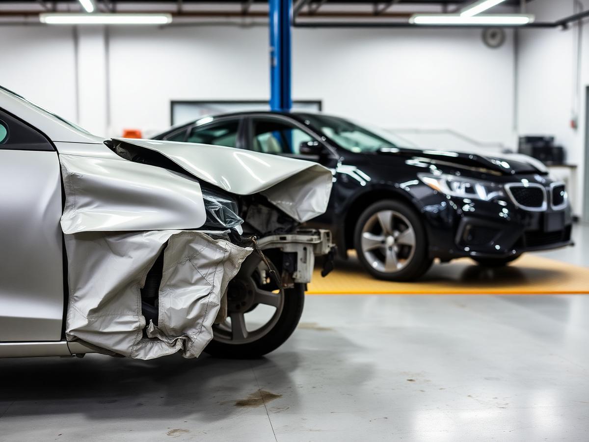 Unfallreparatur in der Werkstatt
